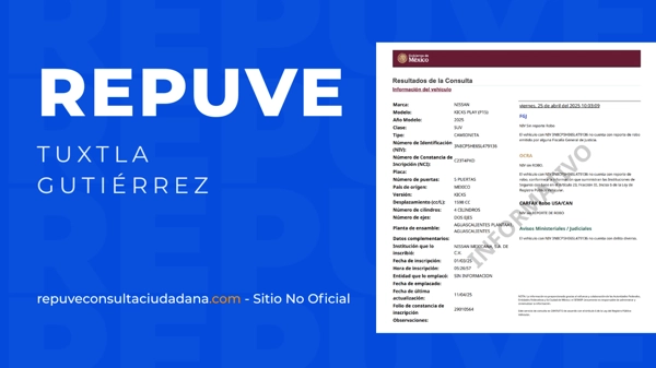 REPUVE Tuxtla Gutierrez | REPUVE en Tuxtla Gutierrez